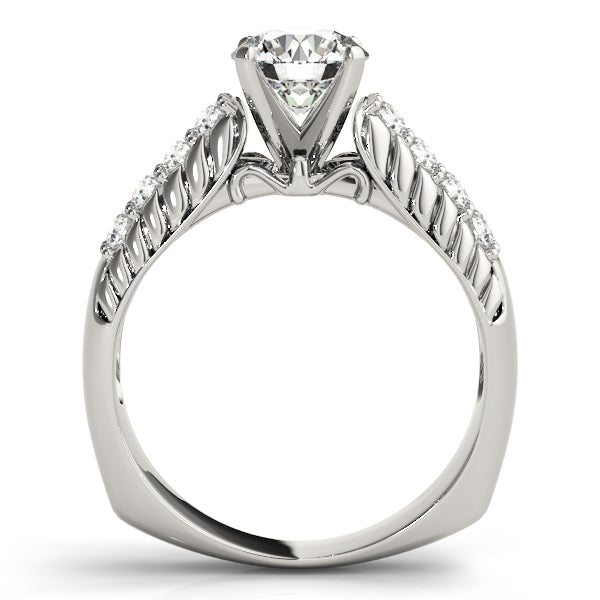 Noble Pave Round Diamond Engagement Ring — 9K/18K Gold & Platinum