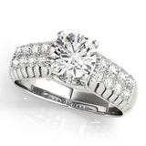 Noble Pave Round Diamond Engagement Ring — 9K/18K Gold & Platinum