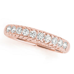 Single Row Prong in Channel Braided Half Eternity Ring in Gold & Platinum