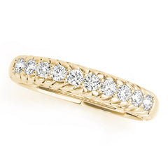 Single Row Prong in Channel Braided Half Eternity Ring in Gold & Platinum