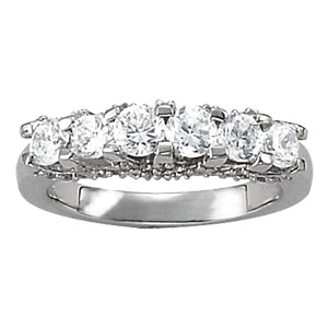 Prong Set Half Eternity Ring in Gold & Platinum