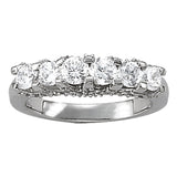 Prong Set Half Eternity Ring in Gold & Platinum