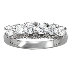 Prong Set Half Eternity Ring in Gold & Platinum