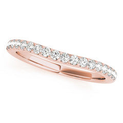 U-Prong Curved Half Eternity Ring in Gold & Platinum