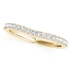 U-Prong Curved Half Eternity Ring in Gold & Platinum