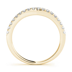 U-Prong Curved Half Eternity Ring in Gold & Platinum