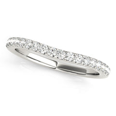 U-Prong Curved Half Eternity Ring in Gold & Platinum