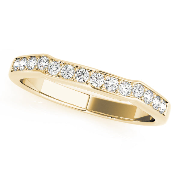 Curved Bands Half Eternity Ring in Gold & Platinum