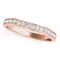Curved Bands Half Eternity Ring in Gold & Platinum