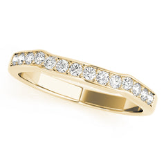 Curved Bands Half Eternity Ring in Gold & Platinum