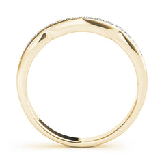 Curved Bands Half Eternity Ring in Gold & Platinum