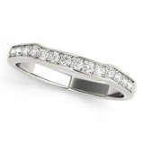 Curved Bands Half Eternity Ring in Gold & Platinum