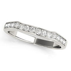 Curved Bands Half Eternity Ring in Gold & Platinum