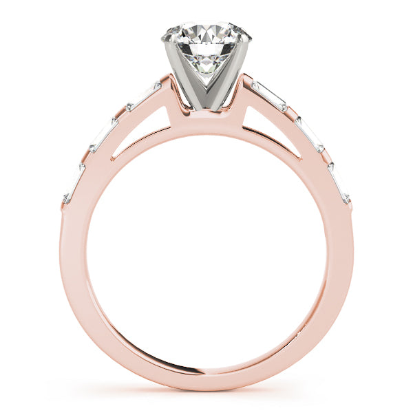 Vintage-Inspired Fancy Shape Baguette Round Diamond Engagement Ring — 9K/18K Gold & Platinum