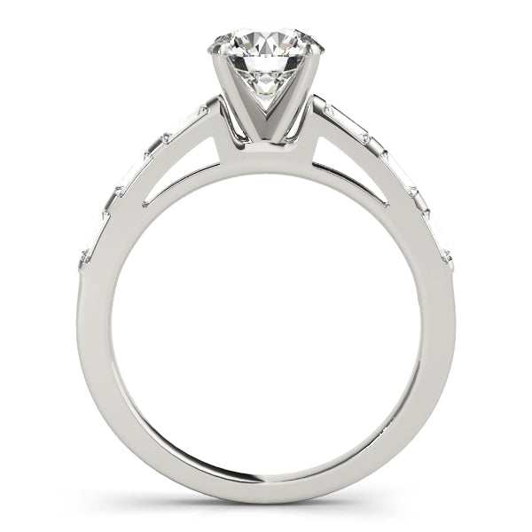 Vintage-Inspired Fancy Shape Baguette Round Diamond Engagement Ring — 9K/18K Gold & Platinum