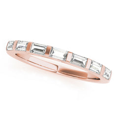 Straight Baguette Half Eternity Ring in Gold & Platinum