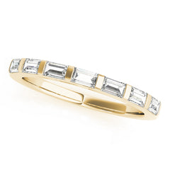 Straight Baguette Half Eternity Ring in Gold & Platinum