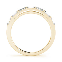 Straight Baguette Half Eternity Ring in Gold & Platinum