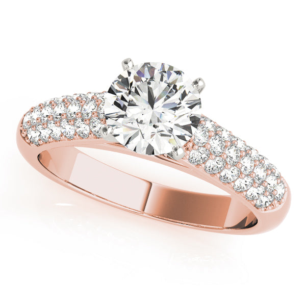 Heirloom Pave Round Diamond Engagement Ring — 9K/18K Gold & Platinum