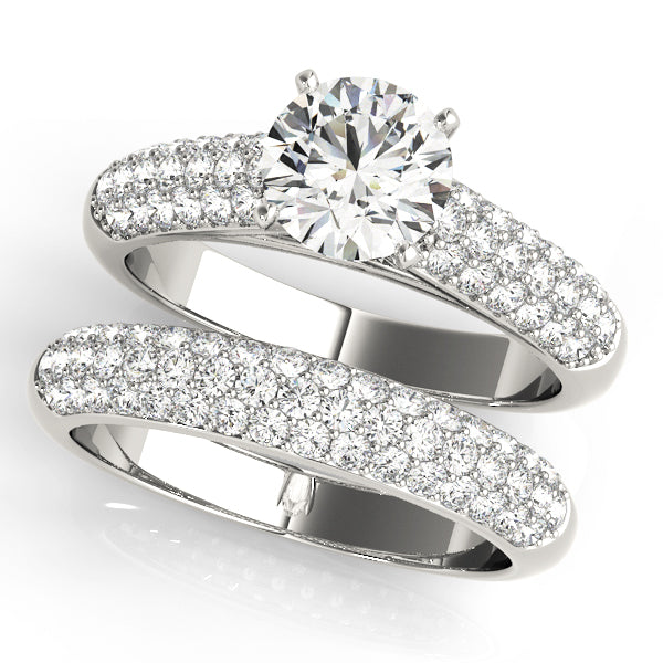 Heirloom Pave Round Diamond Engagement Ring — 9K/18K Gold & Platinum