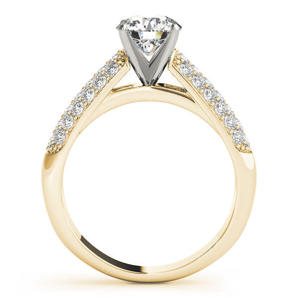 Heirloom Pave Round Diamond Engagement Ring — 9K/18K Gold & Platinum