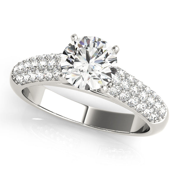 Heirloom Pave Round Diamond Engagement Ring — 9K/18K Gold & Platinum