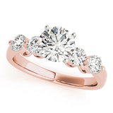 Luxe Prong-Set Round Diamond Engagement Ring — 9K/18K Gold & Platinum