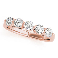 Prong Set Half Eternity Ring in Gold & Platinum