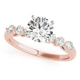 Refined Prong-Set Round Diamond Engagement Ring — 9K/18K Gold & Platinum