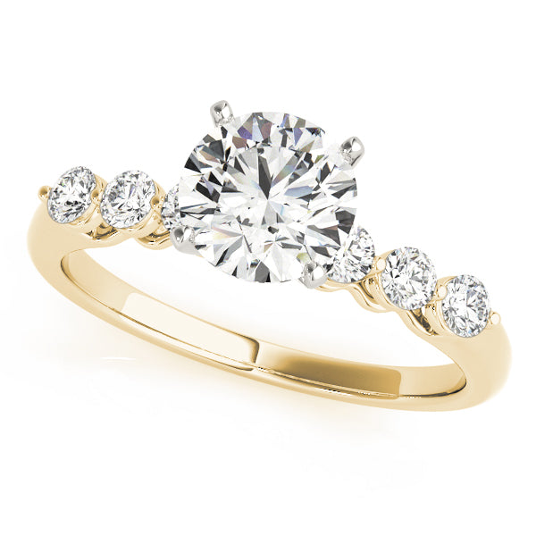 Refined Prong-Set Round Diamond Engagement Ring — 9K/18K Gold & Platinum