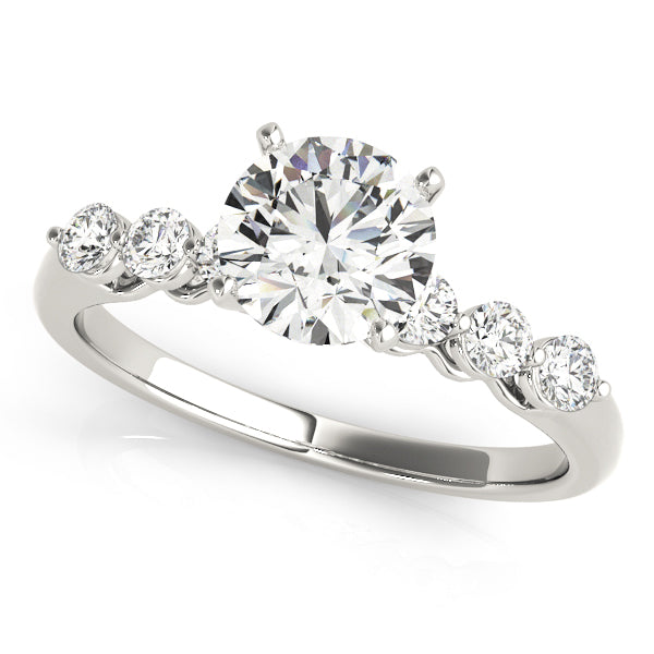 Refined Prong-Set Round Diamond Engagement Ring — 9K/18K Gold & Platinum
