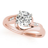 Iconic Bypass Round Diamond Engagement Ring — 9K/18K Gold & Platinum