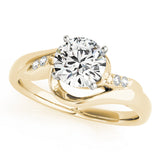 Iconic Bypass Round Diamond Engagement Ring — 9K/18K Gold & Platinum
