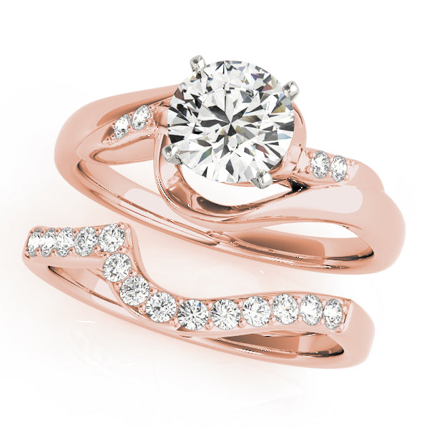 Iconic Bypass Round Diamond Engagement Ring — 9K/18K Gold & Platinum