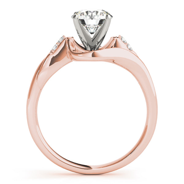 Iconic Bypass Round Diamond Engagement Ring — 9K/18K Gold & Platinum