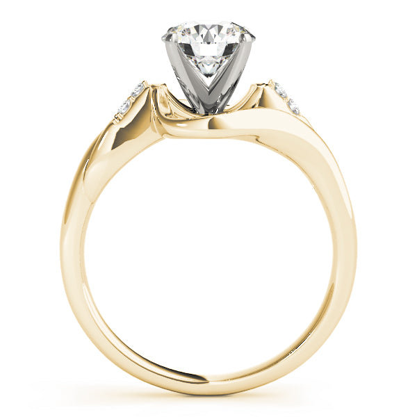 Iconic Bypass Round Diamond Engagement Ring — 9K/18K Gold & Platinum