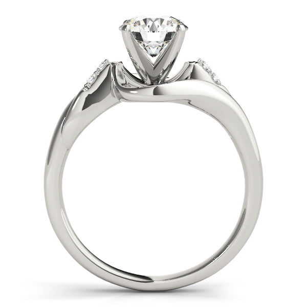 Iconic Bypass Round Diamond Engagement Ring — 9K/18K Gold & Platinum