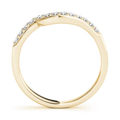 Curved Bands Half Eternity Ring in Gold & Platinum