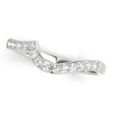 Curved Bands Half Eternity Ring in Gold & Platinum