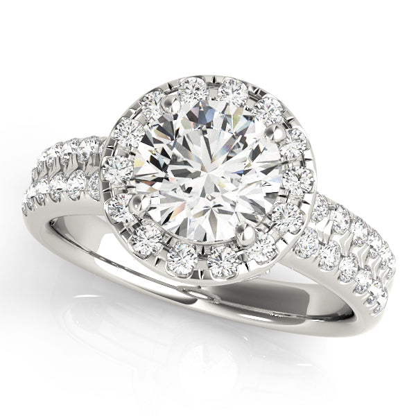 Artisan Halo Round Diamond Engagement Ring — 9K/18K Gold & Platinum