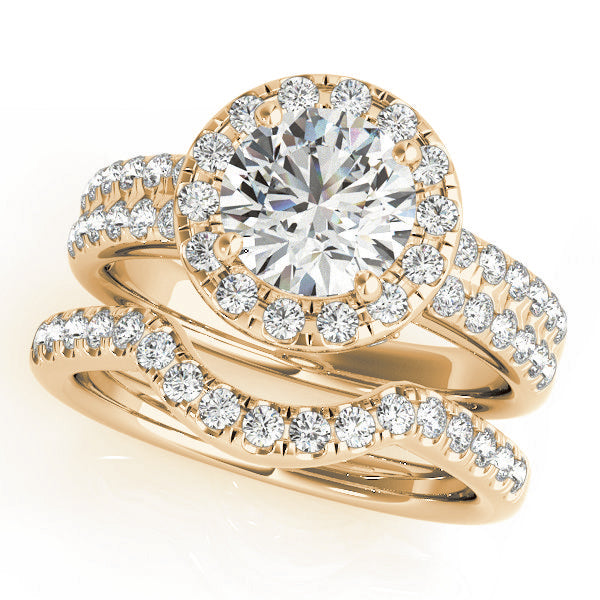 Artisan Halo Round Diamond Engagement Ring — 9K/18K Gold & Platinum