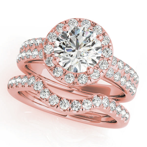 Artisan Halo Round Diamond Engagement Ring — 9K/18K Gold & Platinum