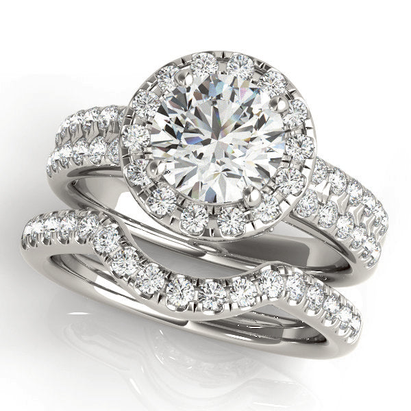Artisan Halo Round Diamond Engagement Ring — 9K/18K Gold & Platinum