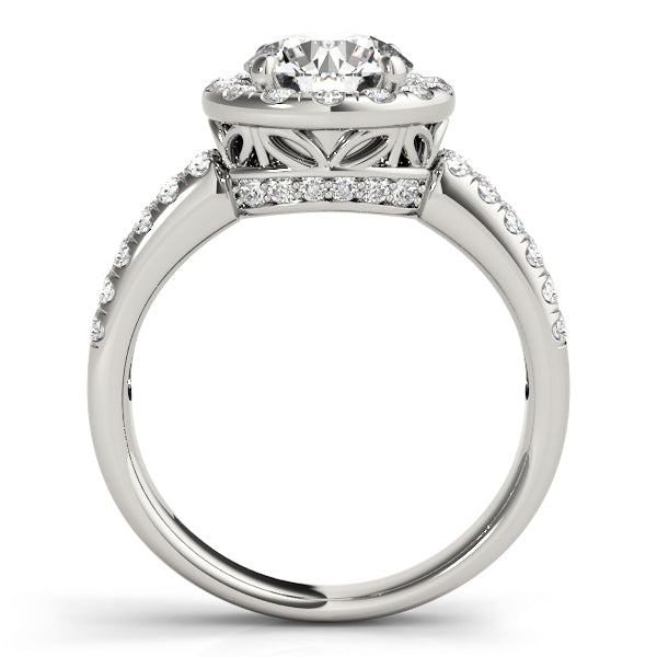 Artisan Halo Round Diamond Engagement Ring — 9K/18K Gold & Platinum