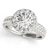 Artisan Halo Round Diamond Engagement Ring — 9K/18K Gold & Platinum