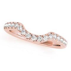 Curved Bands Half Eternity Ring in Gold & Platinum