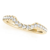 Curved Bands Half Eternity Ring in Gold & Platinum