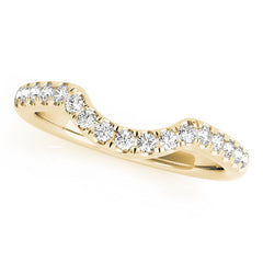 Curved Bands Half Eternity Ring in Gold & Platinum