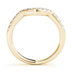 Curved Bands Half Eternity Ring in Gold & Platinum