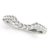 Curved Bands Half Eternity Ring in Gold & Platinum